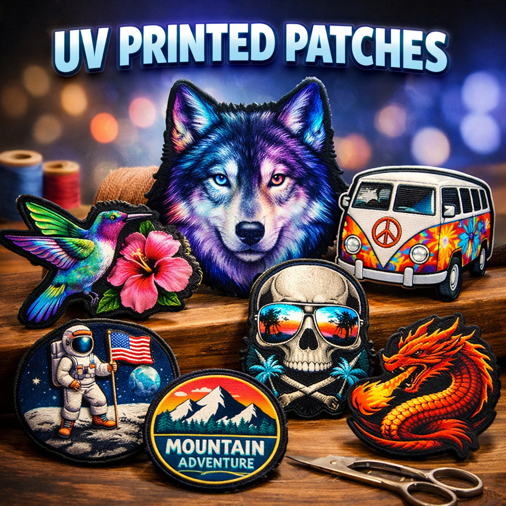 Custom UV Printed Leather or Acrylic Patches