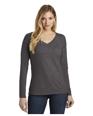 District DT6201 Women's Very Important Tee Long Sleeve V-Neck