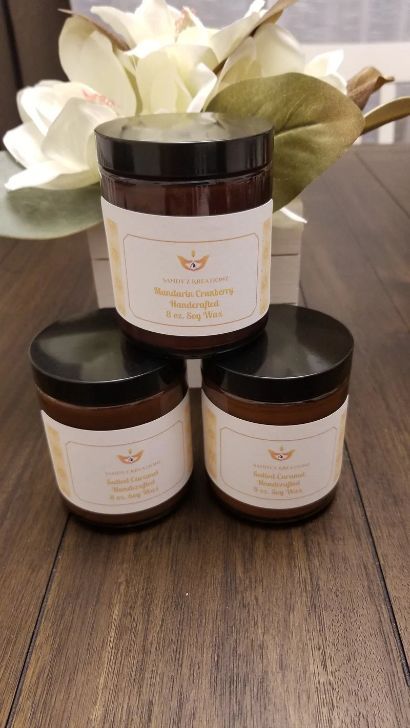 Sandy'z Kreationz - Scented Amber Jar Candles