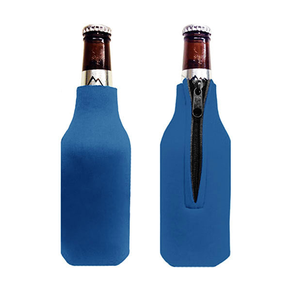 Custom 12 oz Bottle Zipper Koozies - #FZIP