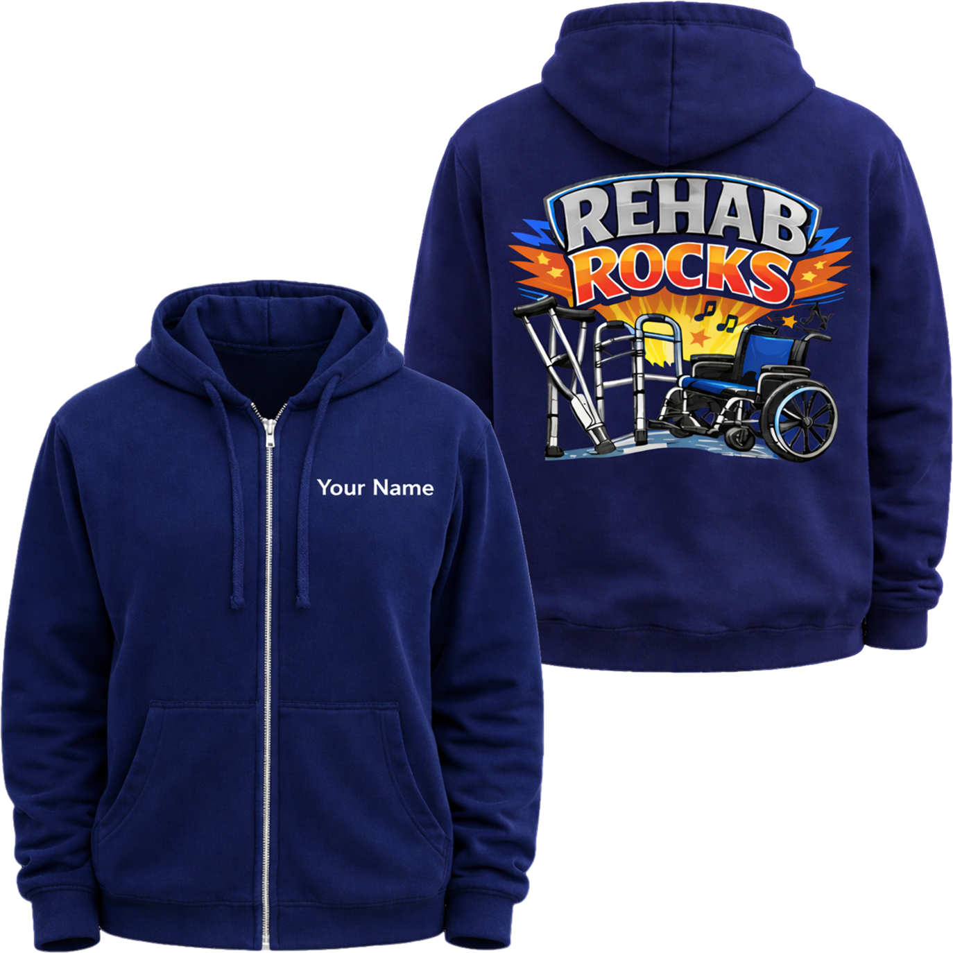 Rehab Rocks Full-Zip Hooded Sweatshirt - 331