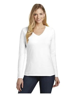 District DT6201 Women's Very Important Tee Long Sleeve V-Neck